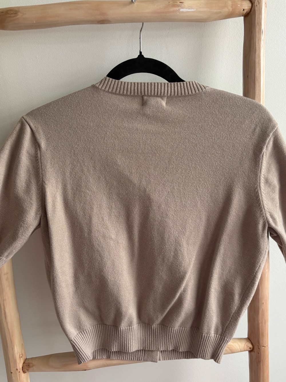Song of Style Short Sleeve Button Cardigan in Taupe - Picture 4 of 4